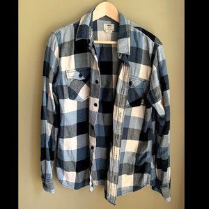 Men’s Vans Blue Plaid Flannel Button Down